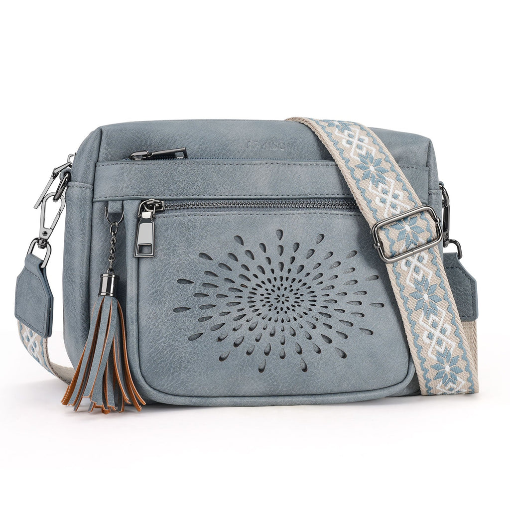 APHISON Sunflower Crossbody Purse for Women, Small Crossbody Bags Trendy, Blue APHISON