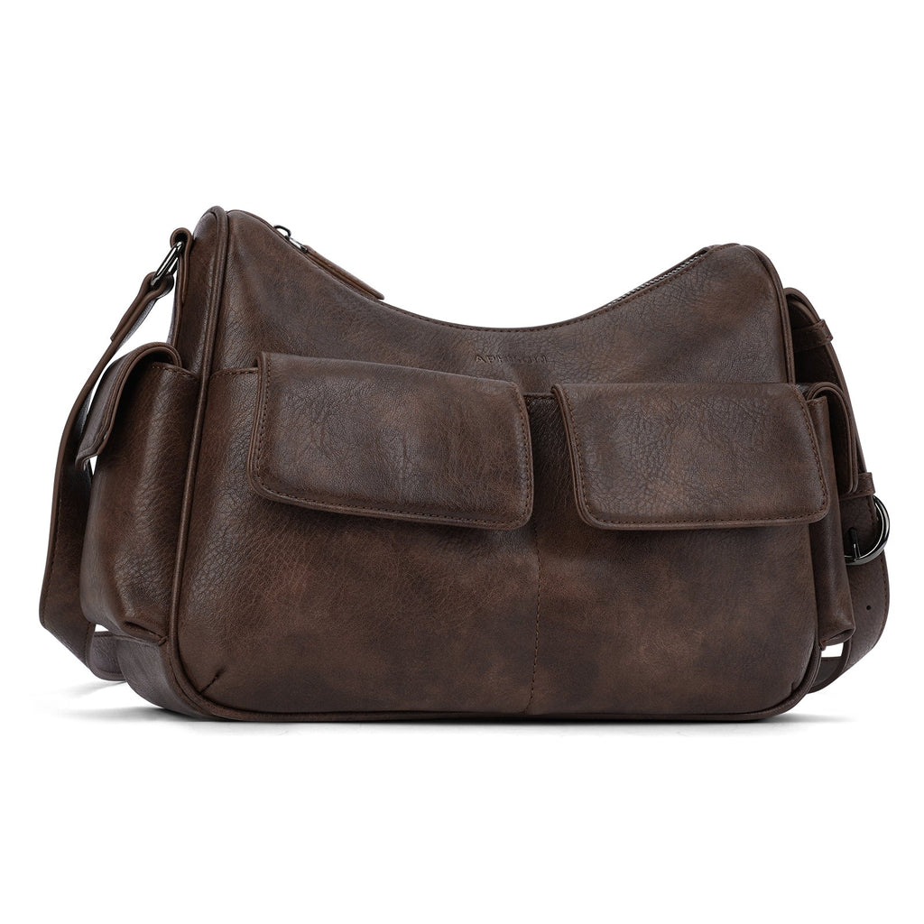 APHISON Shoulder Bag for Women, Vegan Leather Crossbody Purses, Coffee APHISON