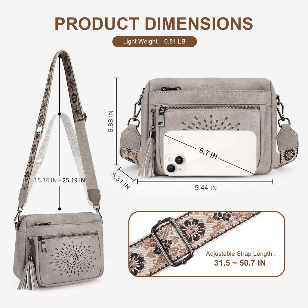 APHISON Sunflower Crossbody Purse for Women, Small Crossbody Bags Trendy, Gray APHISON