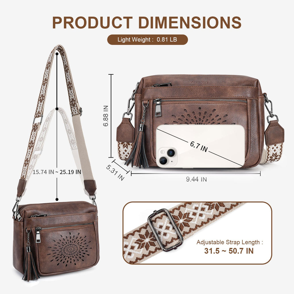 APHISON Sunflower Crossbody Purse for Women, Small Crossbody Bags Trendy, Coffee APHISON