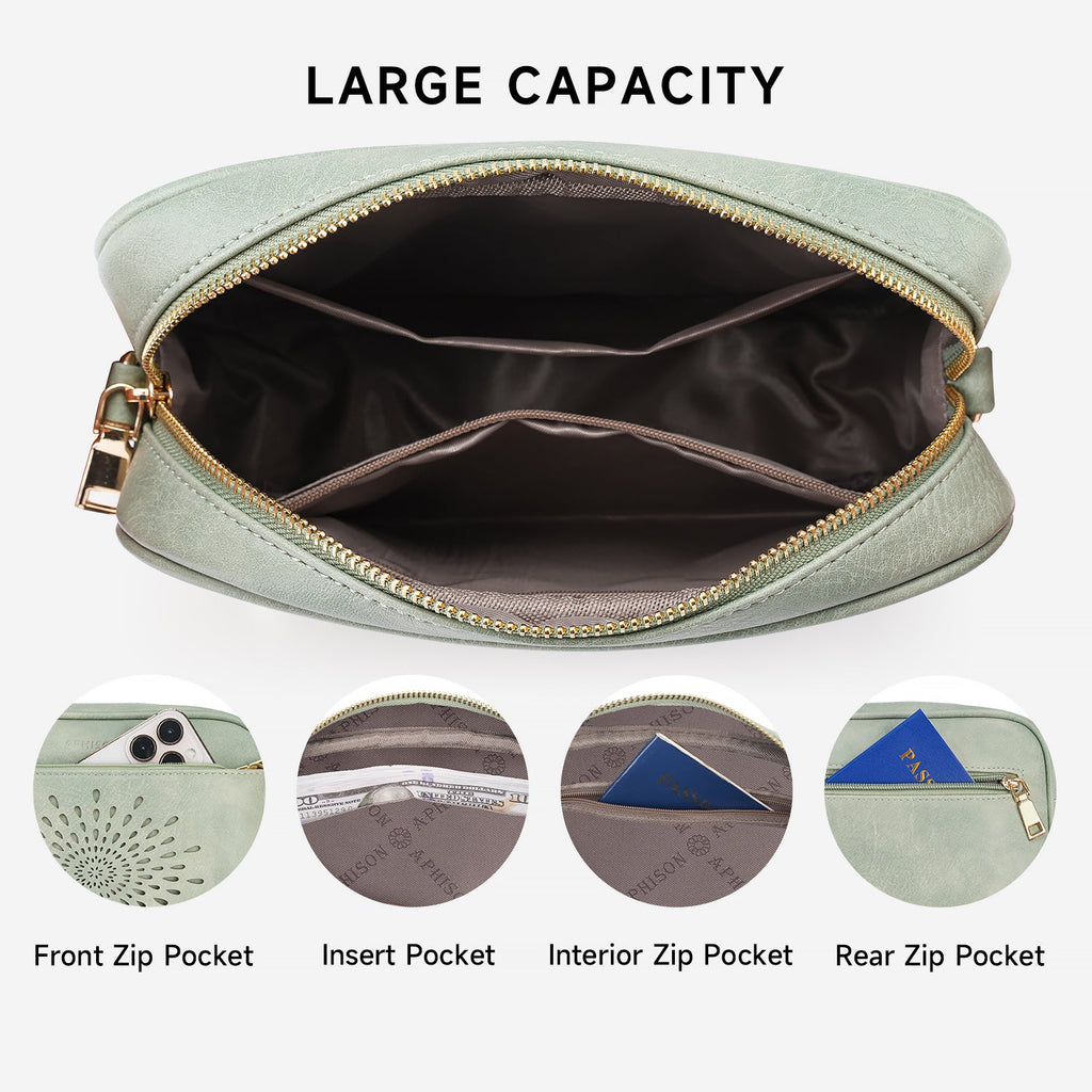 APHISON Sunflower Quilted Crossbody Bags for Women Trendy, Green APHISON