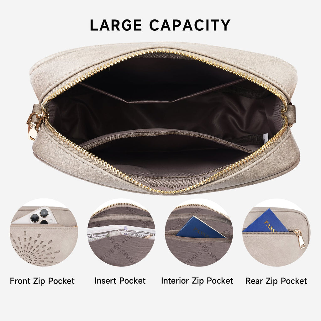 APHISON Sunflower Quilted Crossbody Bags for Women Trendy, Gray APHISON