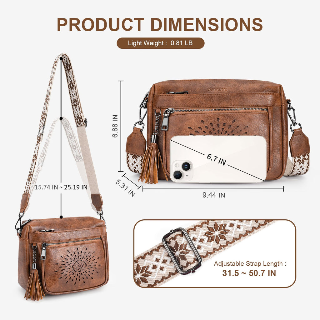 APHISON Sunflower Crossbody Purse for Women, Small Crossbody Bags Trendy, Brown APHISON