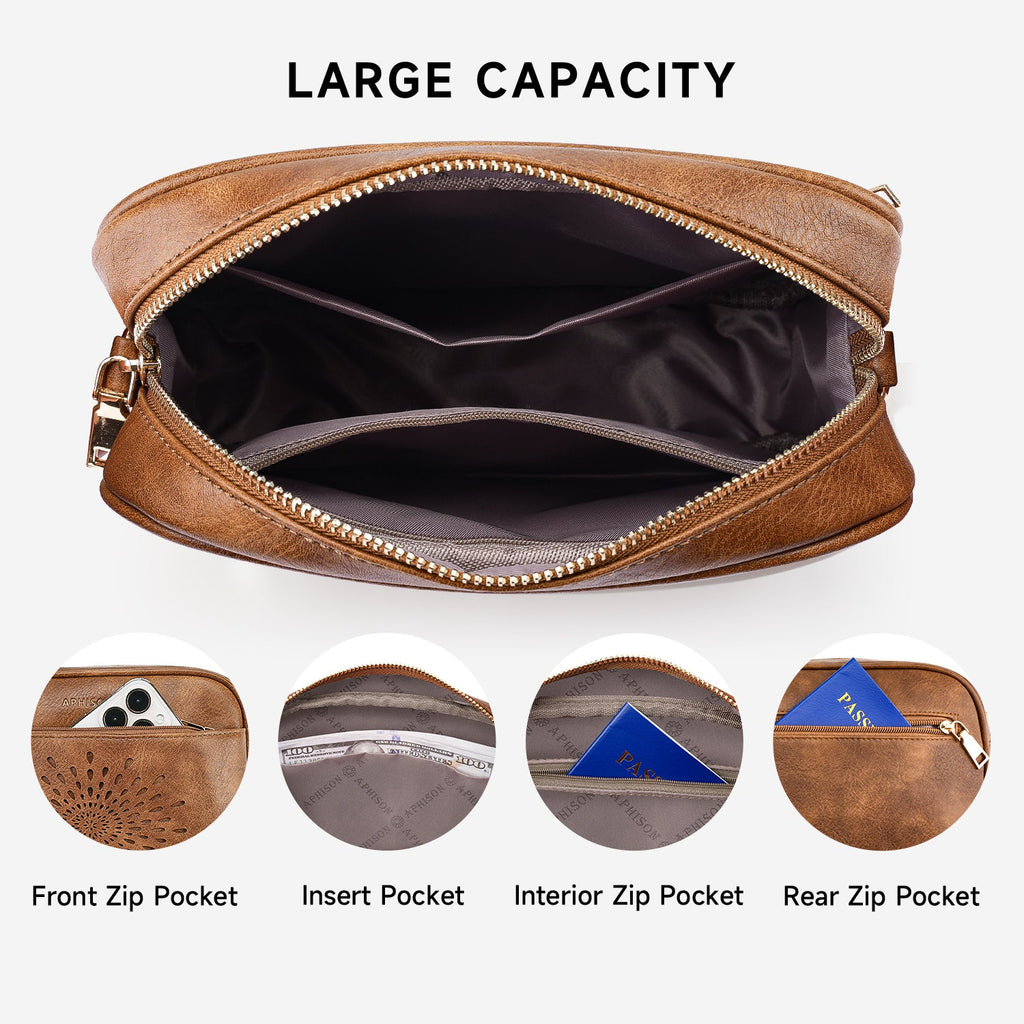 APHISON Sunflower Quilted Crossbody Bags for Women Trendy, Brown APHISON