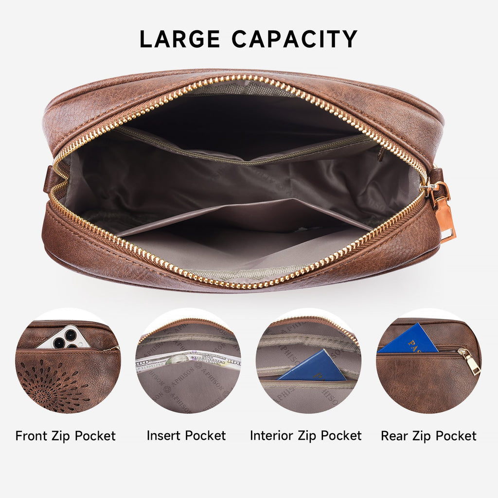 APHISON Sunflower Quilted Crossbody Bags for Women Trendy, Coffee APHISON