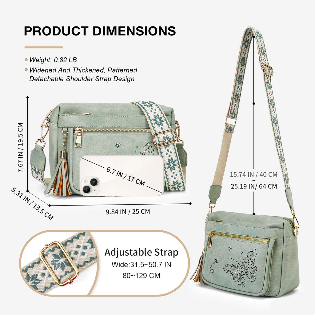 Butterfly Series Crossbody Bags for Women Trendy, Green APHISON