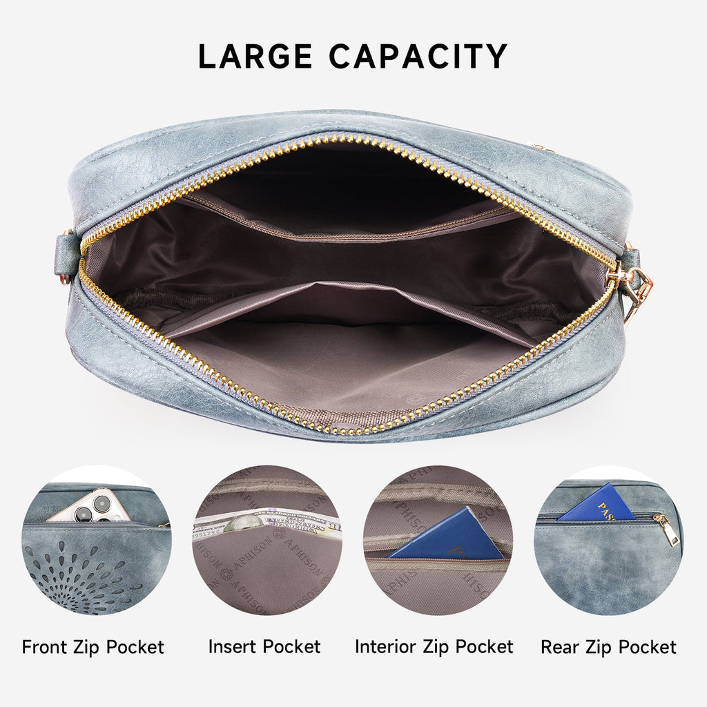 APHISON Sunflower Quilted Crossbody Bags for Women Trendy, Blue APHISON