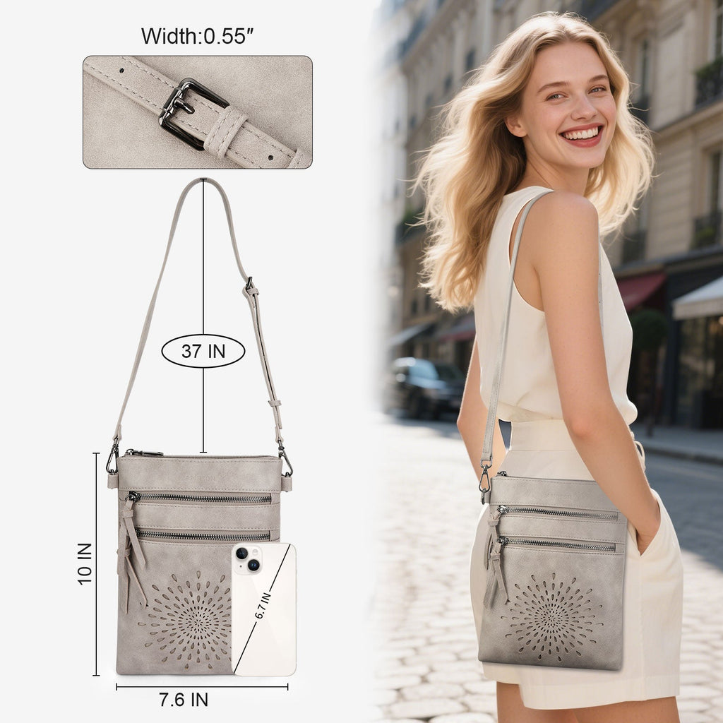 APHISON Sunflower Crossbody Bag, Cell Phone Purse, Gray APHISON