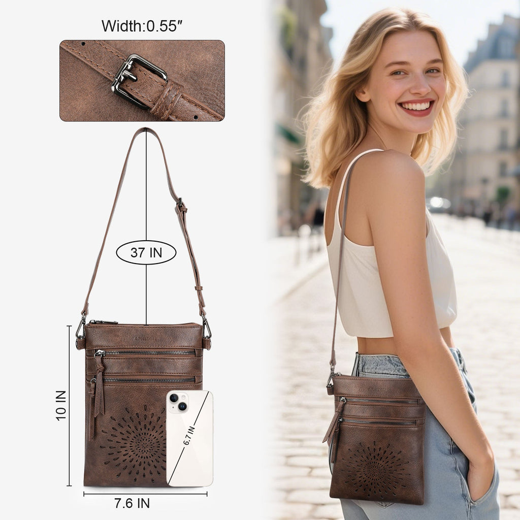 APHISON Sunflower Crossbody Bag, Cell Phone Purse, Coffee APHISON