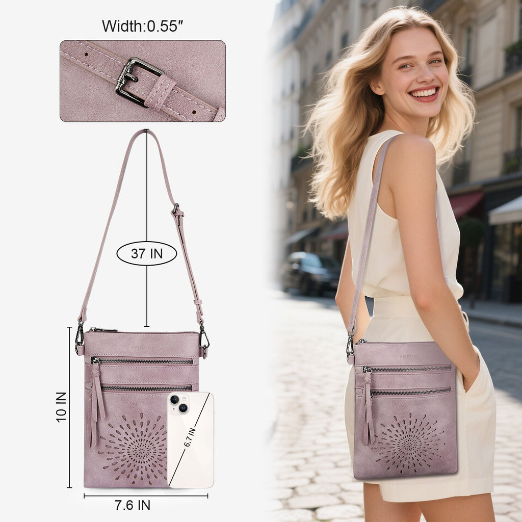 APHISON Sunflower Crossbody Bag, Cell Phone Purse, Purple APHISON