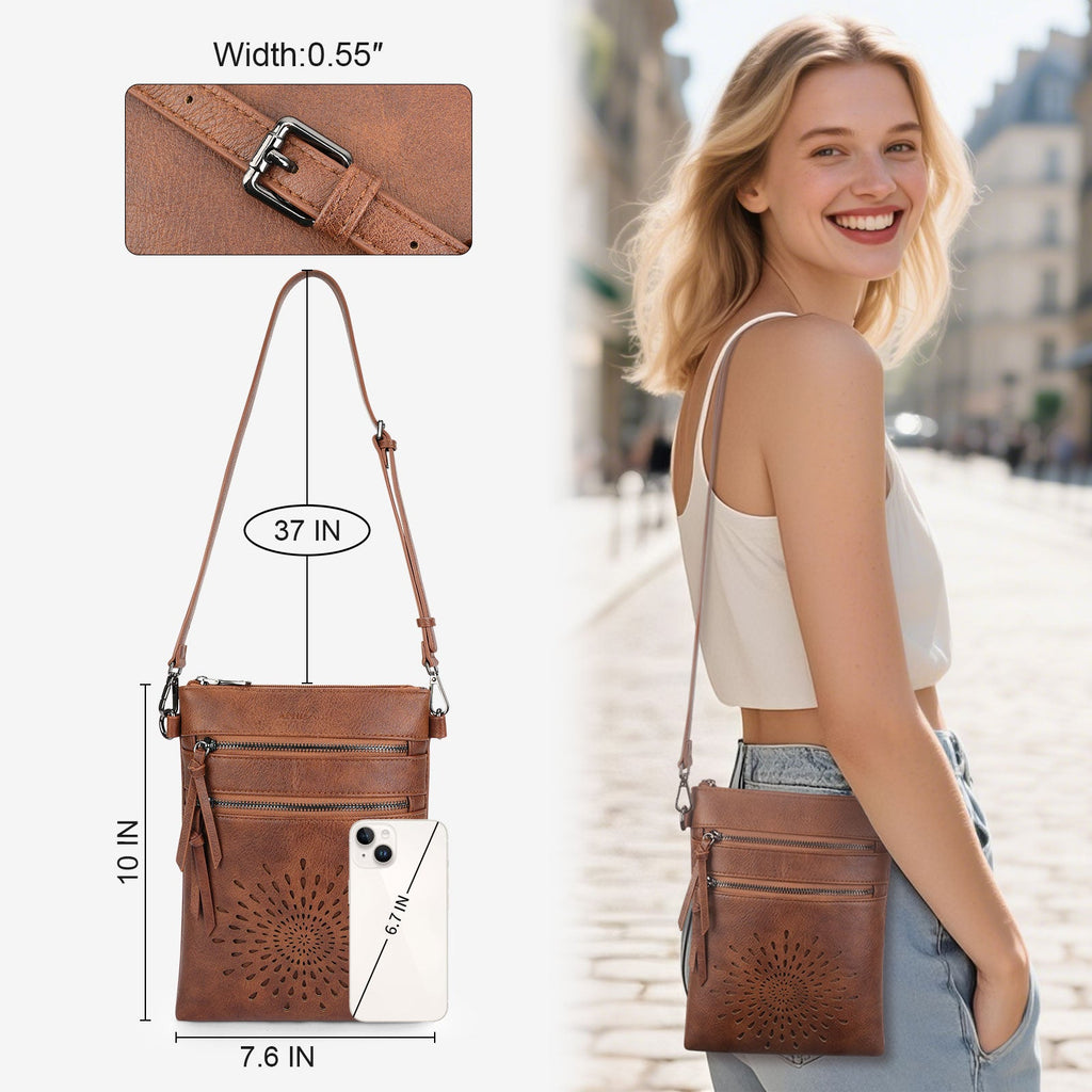 APHISON Sunflower Crossbody Bag, Cell Phone Purse, Brown APHISON