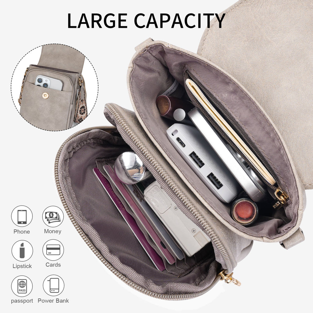 APHISON Small Crossbody Bags, Cell Phone Purse, Gray APHISON