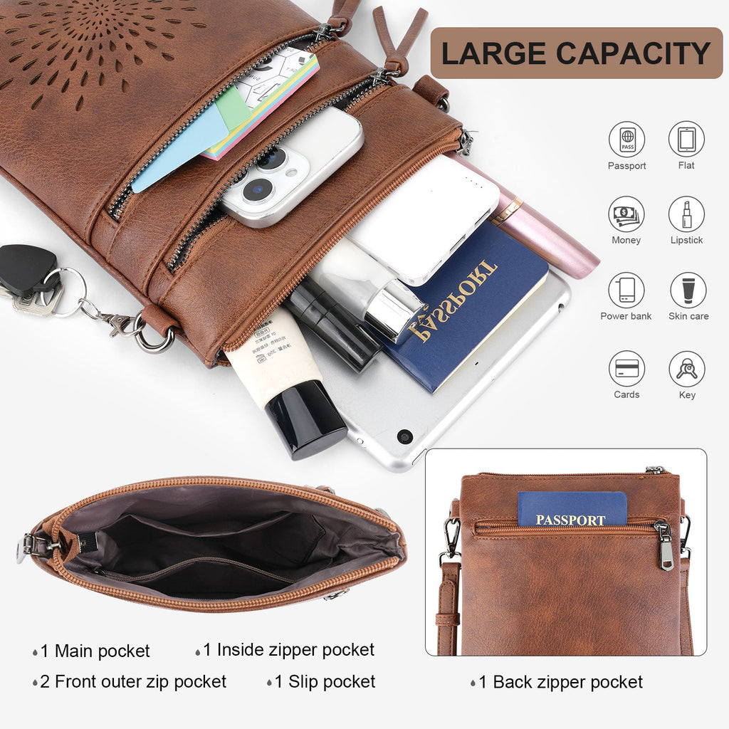 APHISON Sunflower Crossbody Bag, Cell Phone Purse, Brown APHISON