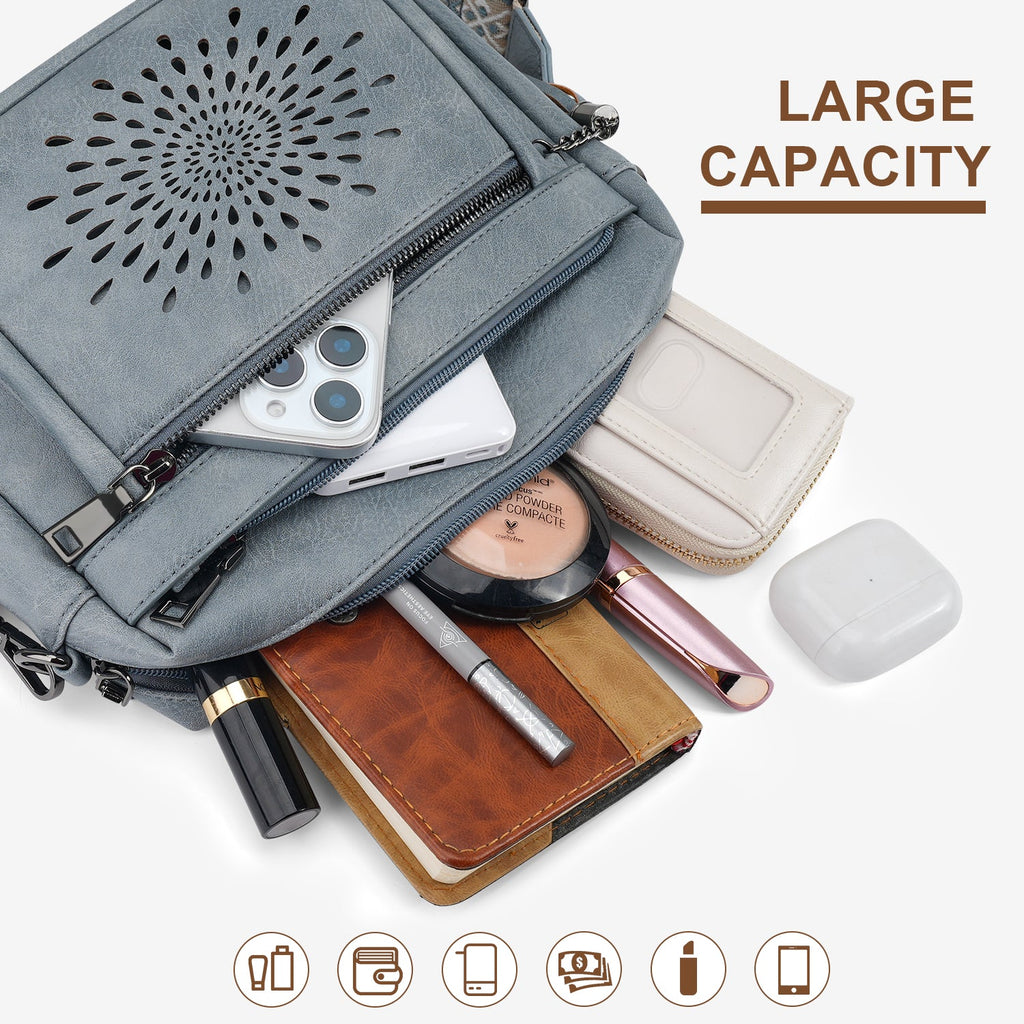 APHISON Sunflower Crossbody Purse for Women, Small Crossbody Bags Trendy, Blue APHISON