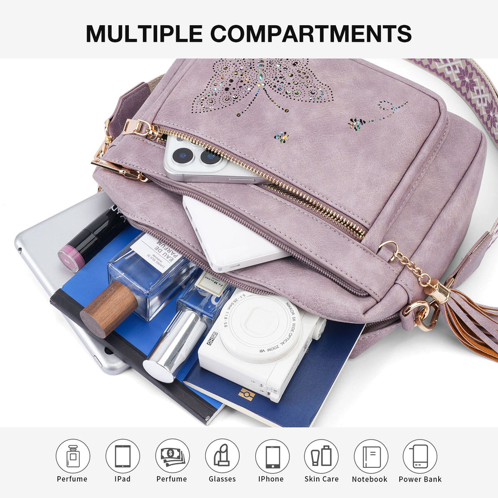 Butterfly Series Crossbody Bags for Women Trendy, Purple APHISON