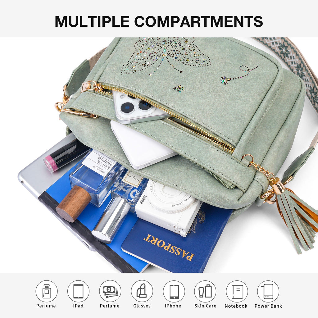 Butterfly Series Crossbody Bags for Women Trendy, Green APHISON