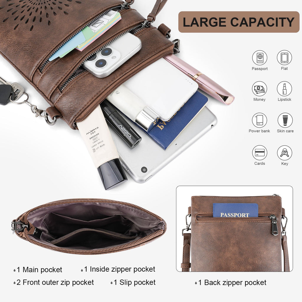 APHISON Sunflower Crossbody Bag, Cell Phone Purse, Coffee APHISON