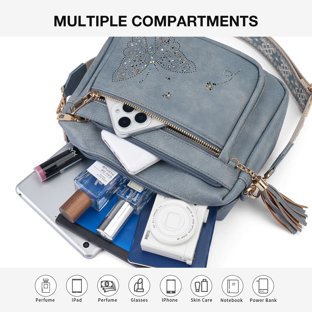 Butterfly Series Crossbody Bags for Women Trendy, Blue APHISON