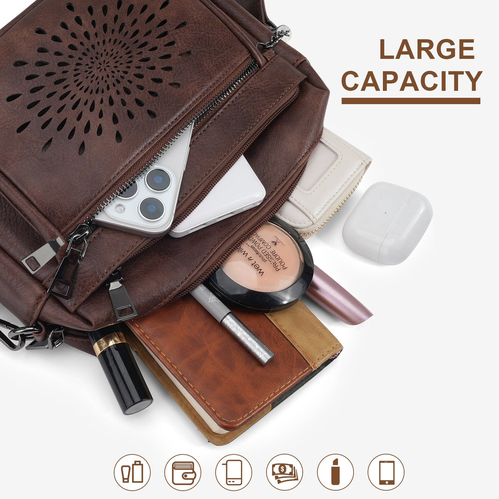 APHISON Sunflower Crossbody Purse for Women, Small Crossbody Bags Trendy, Coffee APHISON