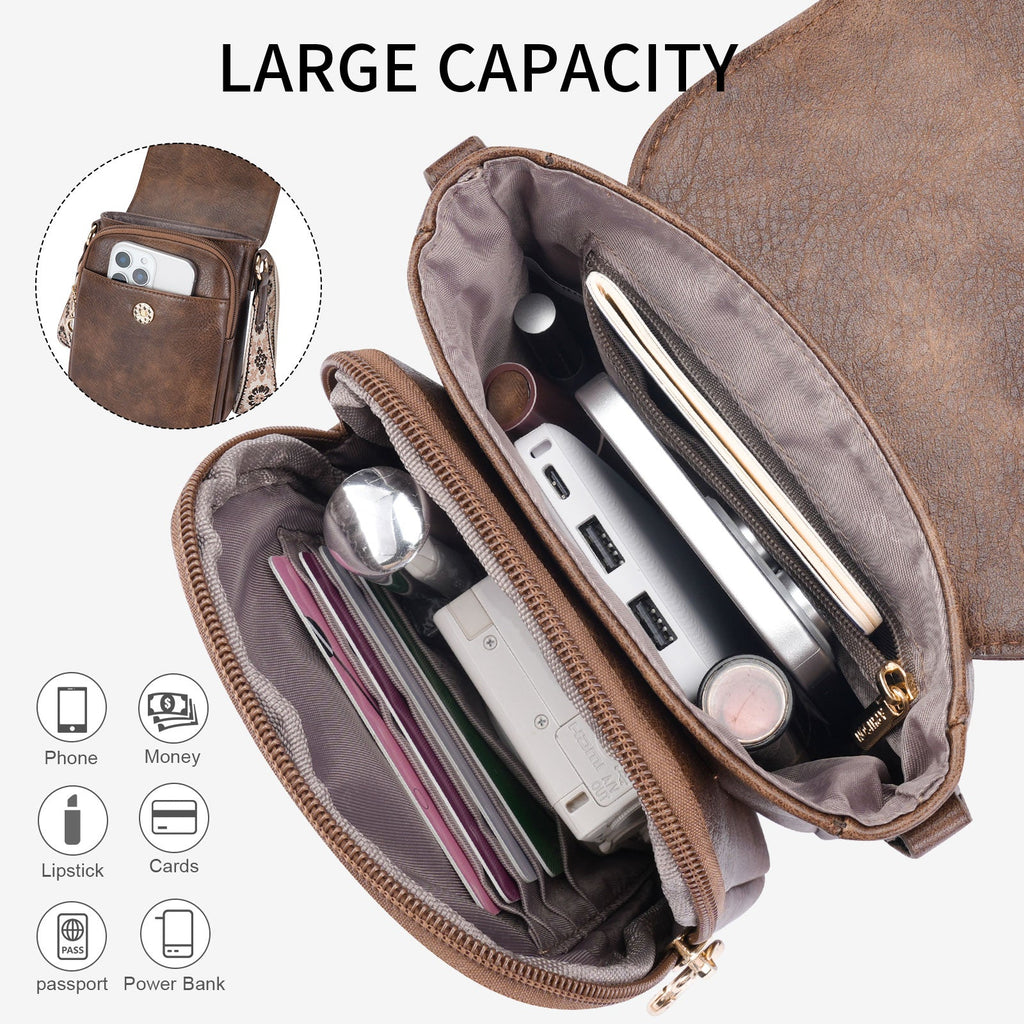 APHISON Small Crossbody Bags, Cell Phone Purse, Coffee APHISON