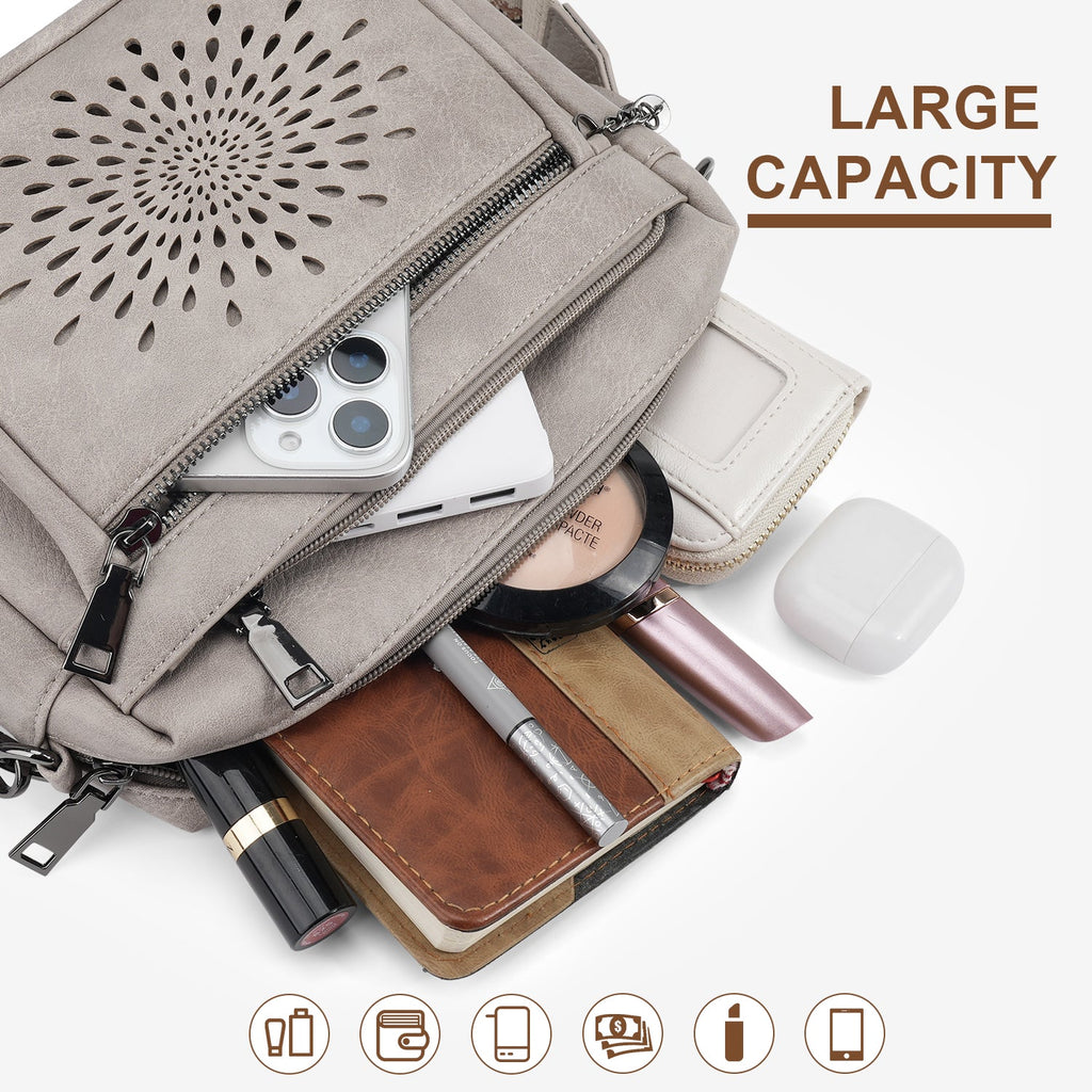 APHISON Sunflower Crossbody Purse for Women, Small Crossbody Bags Trendy, Gray APHISON