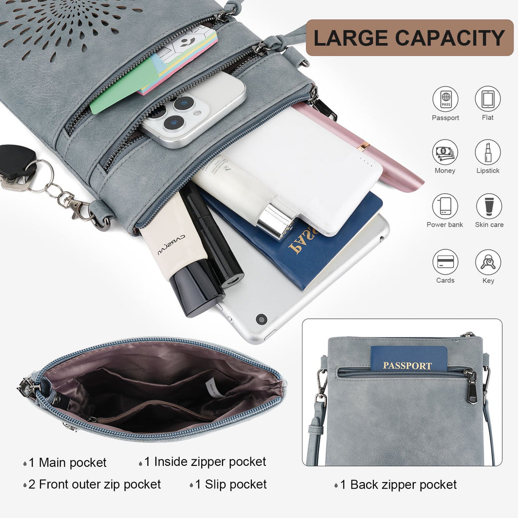 APHISON Sunflower Crossbody Bag, Cell Phone Purse, Blue APHISON