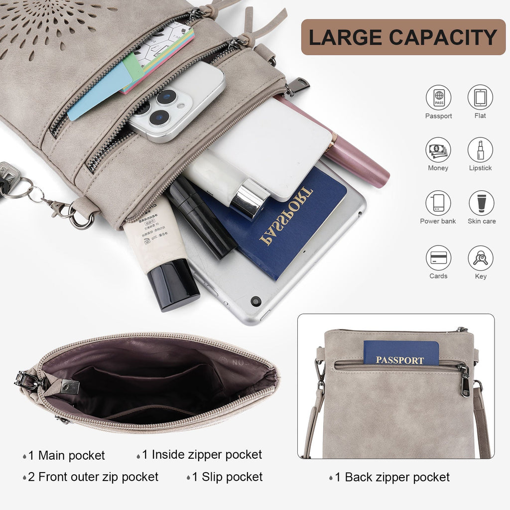 APHISON Sunflower Crossbody Bag, Cell Phone Purse, Gray APHISON