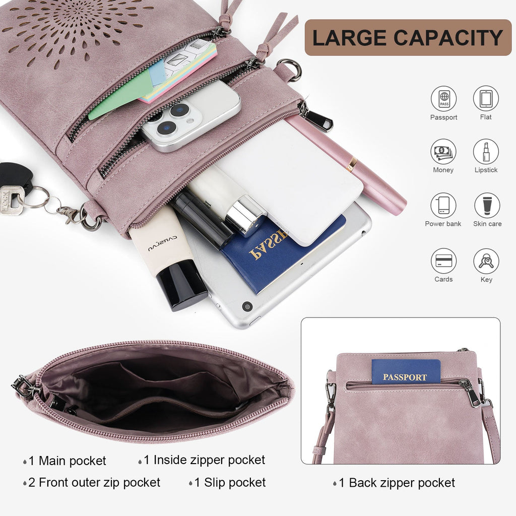 APHISON Sunflower Crossbody Bag, Cell Phone Purse, Purple APHISON