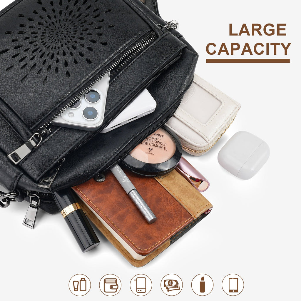 APHISON Sunflower Crossbody Purse for Women, Small Crossbody Bags Trendy, Black APHISON