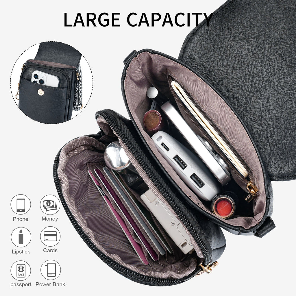 APHISON Small Crossbody Bags, Cell Phone Purse, Black APHISON