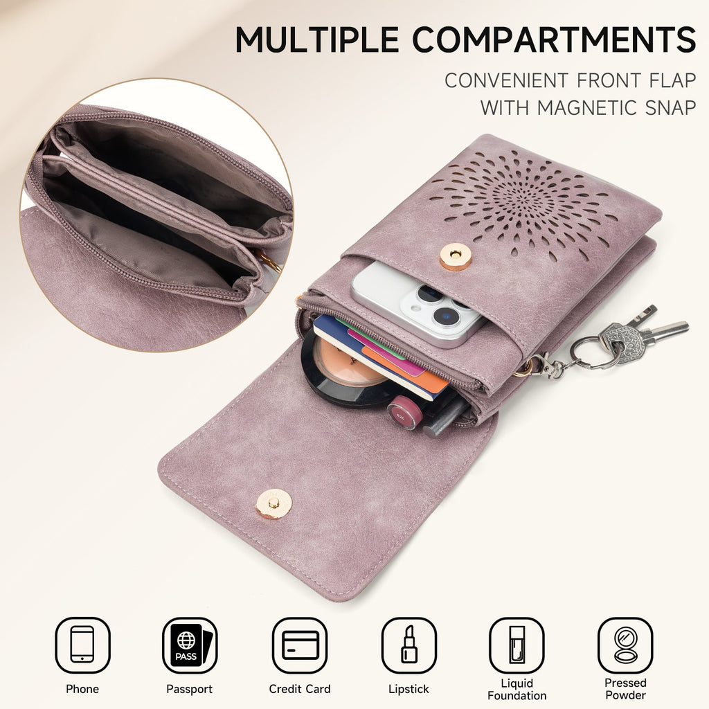 APHISON Sunflower Small Crossbody Bags, Cell Phone Purse, Purple APHISON