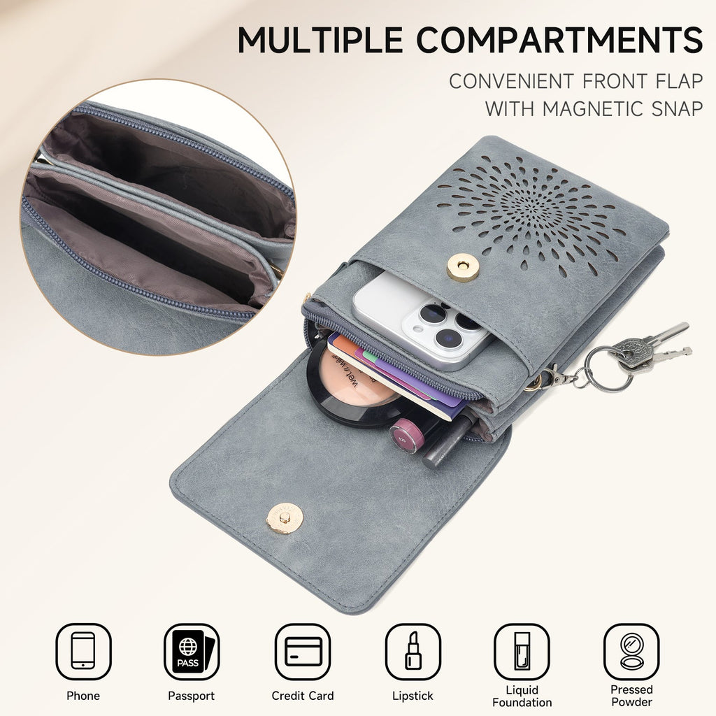 APHISON Sunflower Small Crossbody Bags, Cell Phone Purse, Blue APHISON