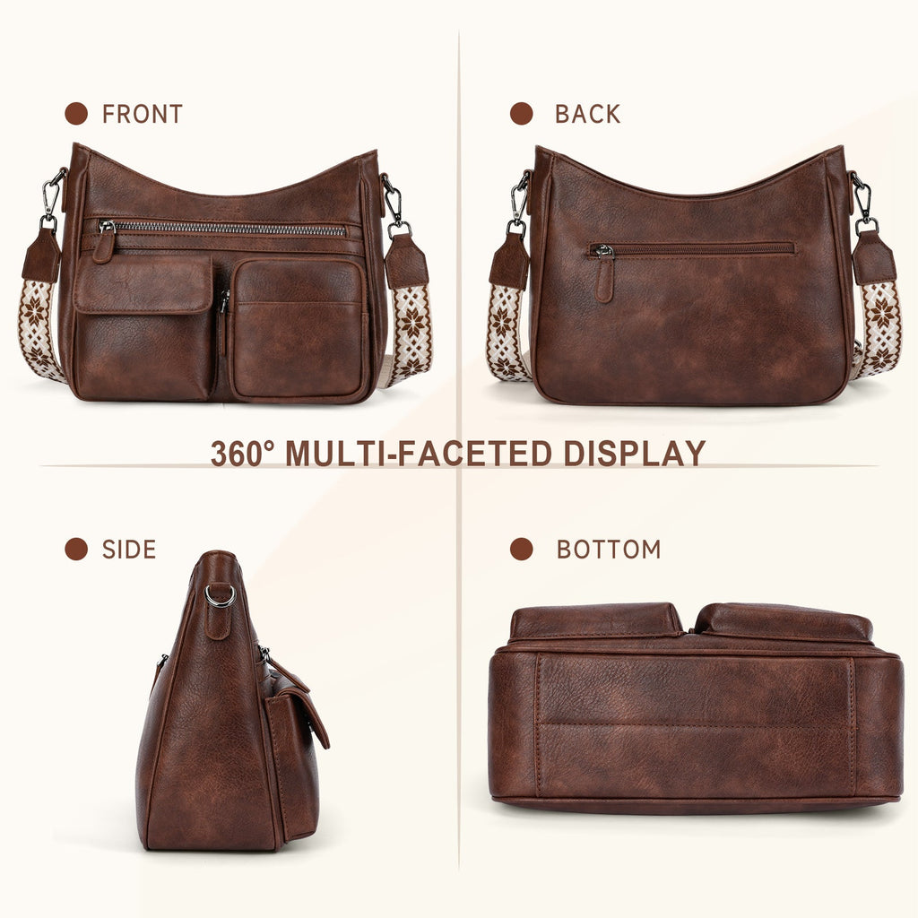 Crossbody Bags for Women Trendy with Multiple Pockets, Coffee APHISON