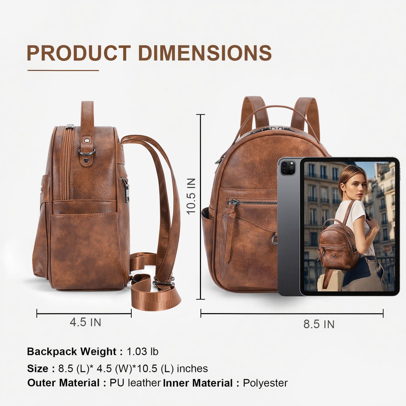 Mini Backpack Brown – APHISON Mini Backpack Brown – APHISON