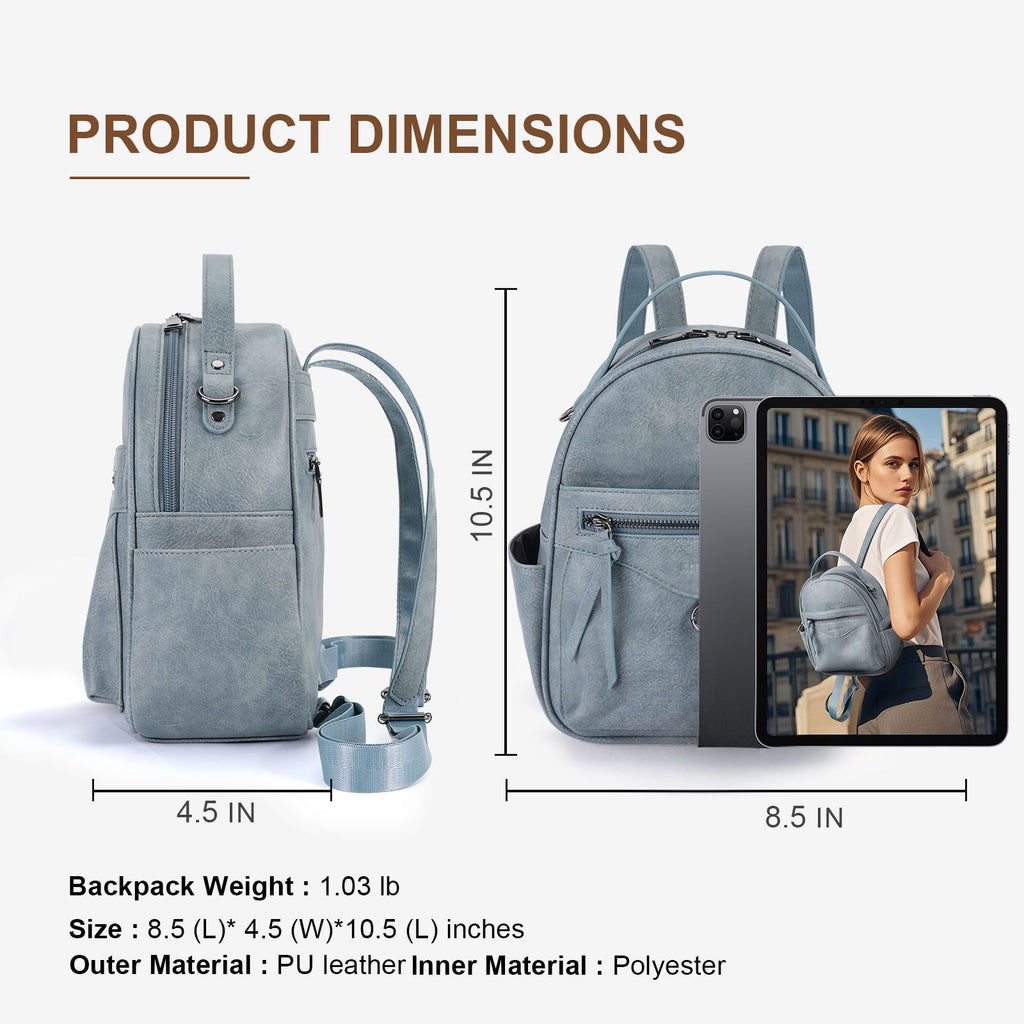 Mini Backpack Purse for Women, Fashion Cute Small Travel Backpacks, Daypacks Handbag, Blue APHISON