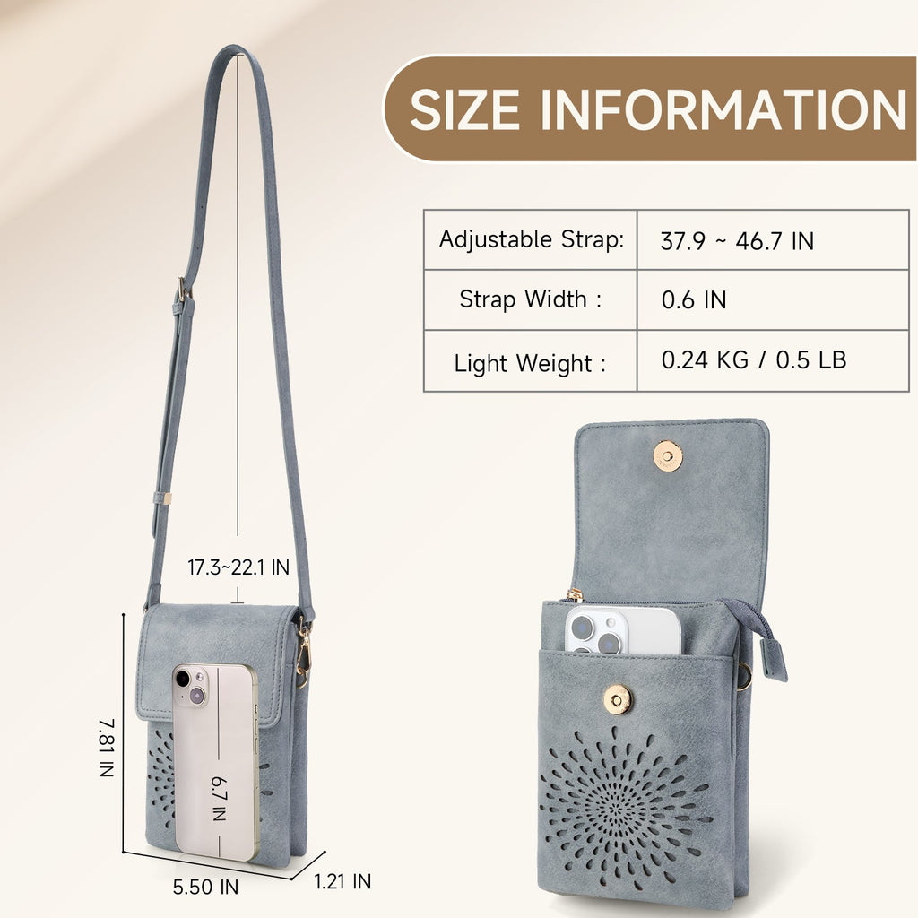 APHISON Sunflower Small Crossbody Bags, Cell Phone Purse, Blue APHISON