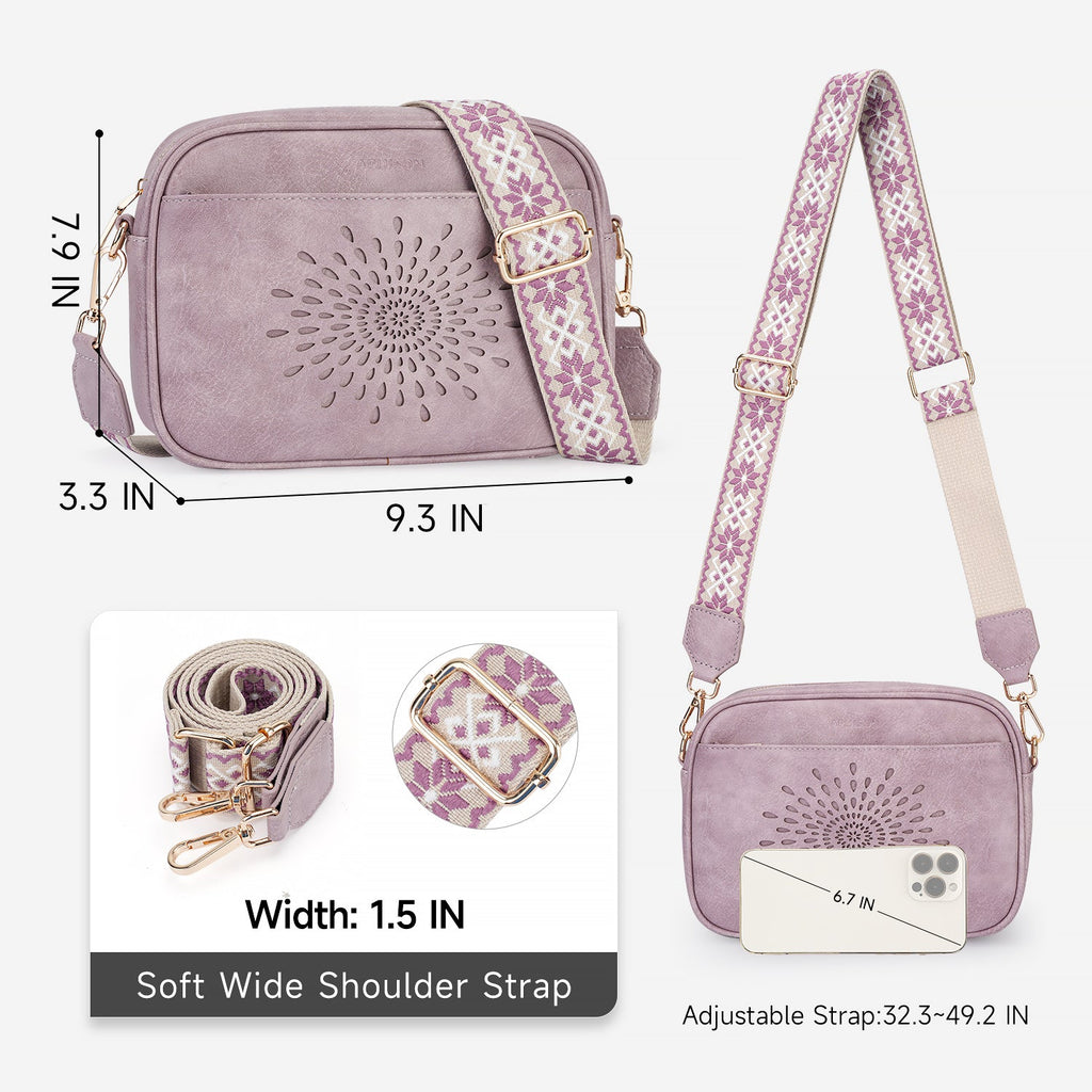 APHISON Sunflower Quilted Crossbody Bags for Women Trendy, Purple APHISON