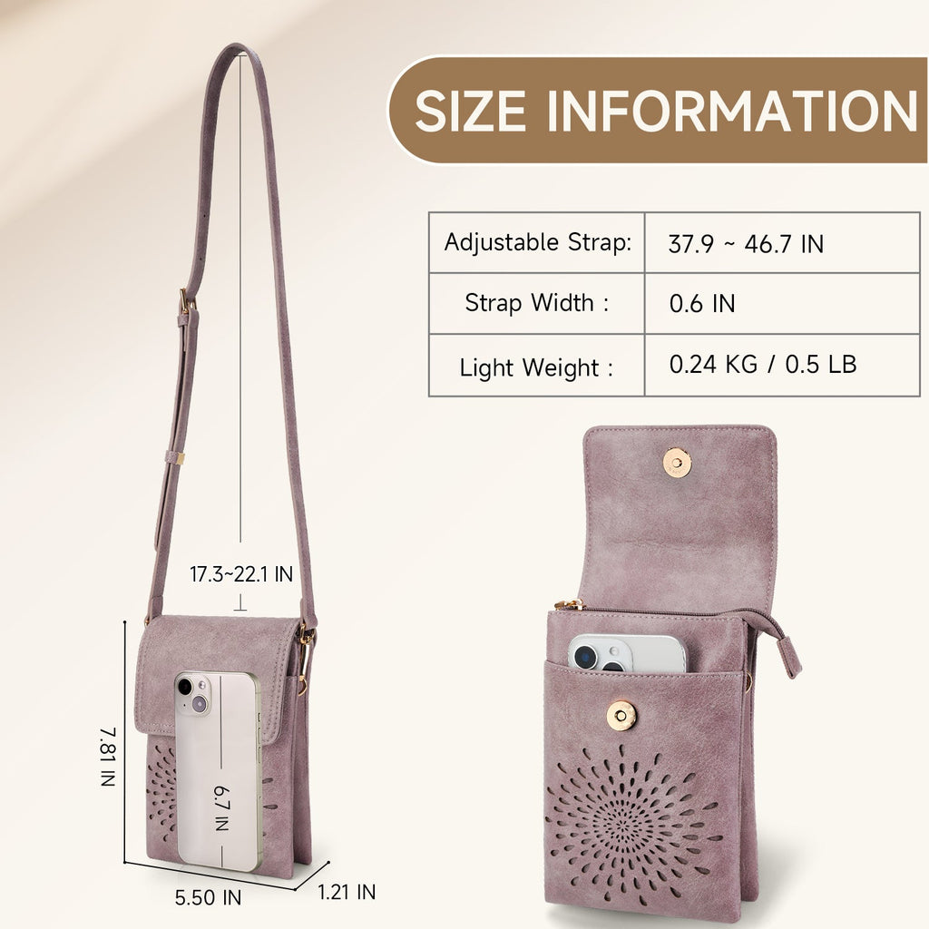 APHISON Sunflower Small Crossbody Bags, Cell Phone Purse, Purple APHISON