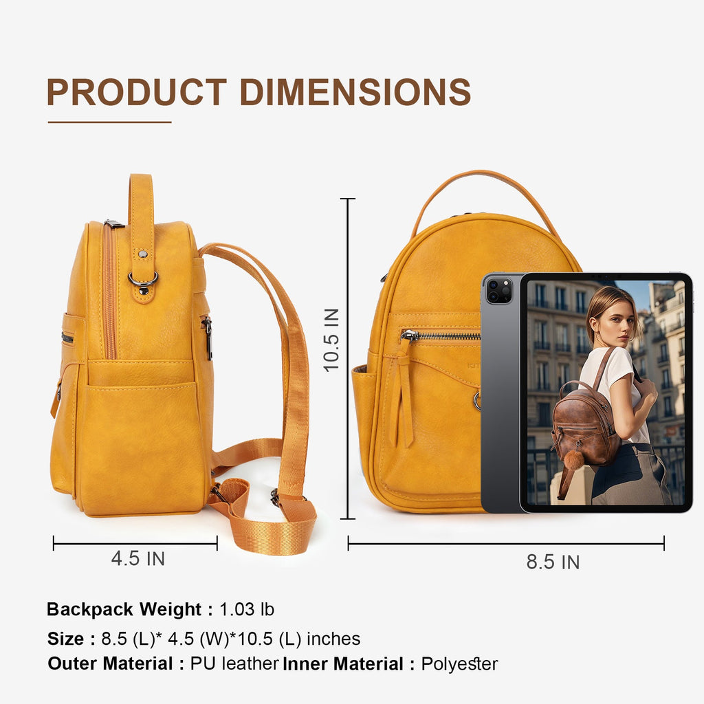 Mini Backpack Purse for Women, Fashion Cute Small Travel Backpacks, Daypacks Handbag, Yellow APHISON