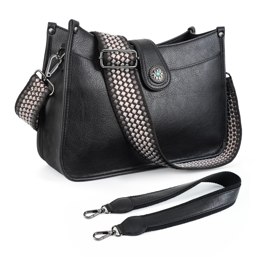 APHISON Crossbody Bags For Women Trendy, Leather Hobo Handbag Crossbody Purses Shoulder Bucket Bag with 2 Adjustable Strap APHISON