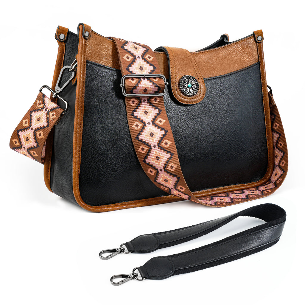 APHISON Crossbody Bags For Women Trendy, Leather Hobo Handbag Crossbody Purses Shoulder Bucket Bag with 2 Adjustable Strap APHISON