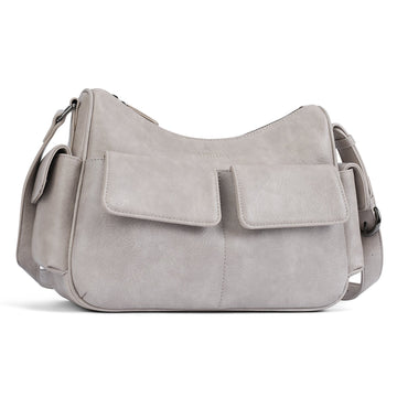 APHISON Shoulder Bag for Women, Vegan Leather Crossbody Purses, Gray APHISON