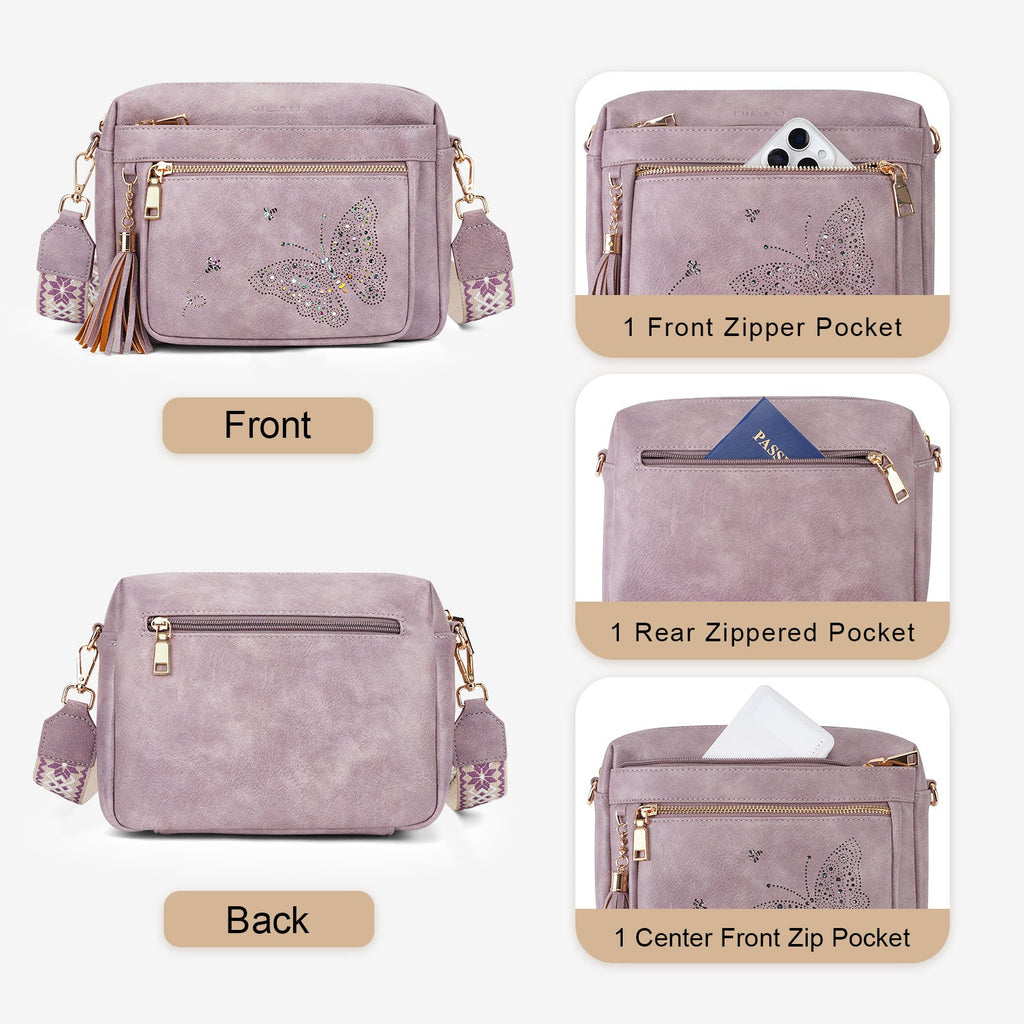 Butterfly Series Crossbody Bags for Women Trendy, Purple APHISON