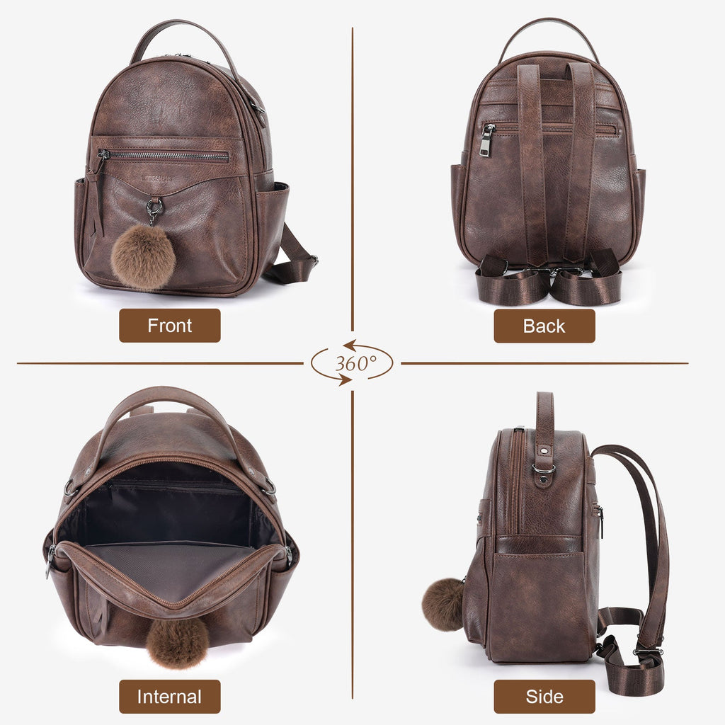 Mini Backpack Purse for Women, Fashion Cute Small Travel Backpacks, Daypacks Handbag, Coffee APHISON