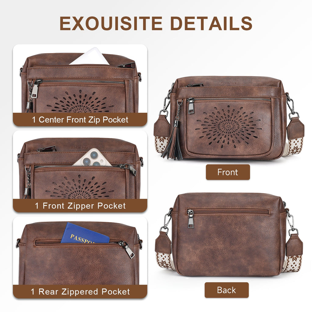 APHISON Sunflower Crossbody Purse for Women, Small Crossbody Bags Trendy, Coffee APHISON