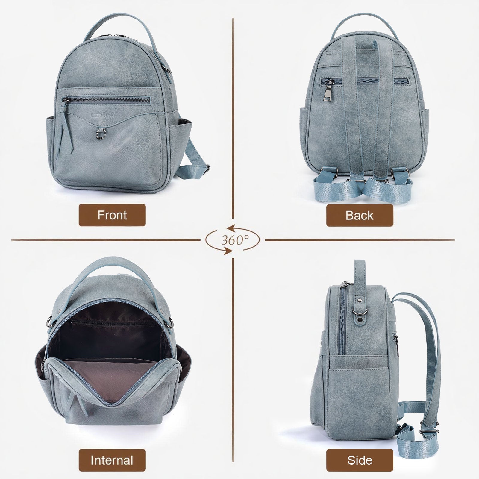best mini backpack with side pocket Mini Backpack Blue – APHISON