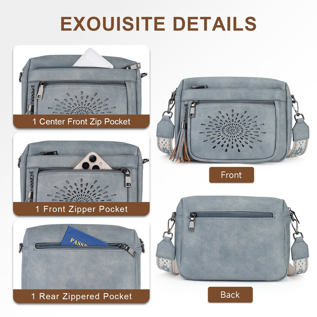 APHISON Sunflower Crossbody Purse for Women, Small Crossbody Bags Trendy, Blue APHISON