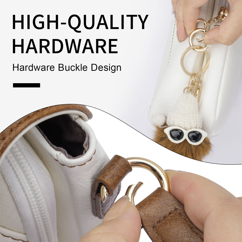 APHISON Small Crossbody Bags, Cell Phone Purse, White Plus Brown APHISON