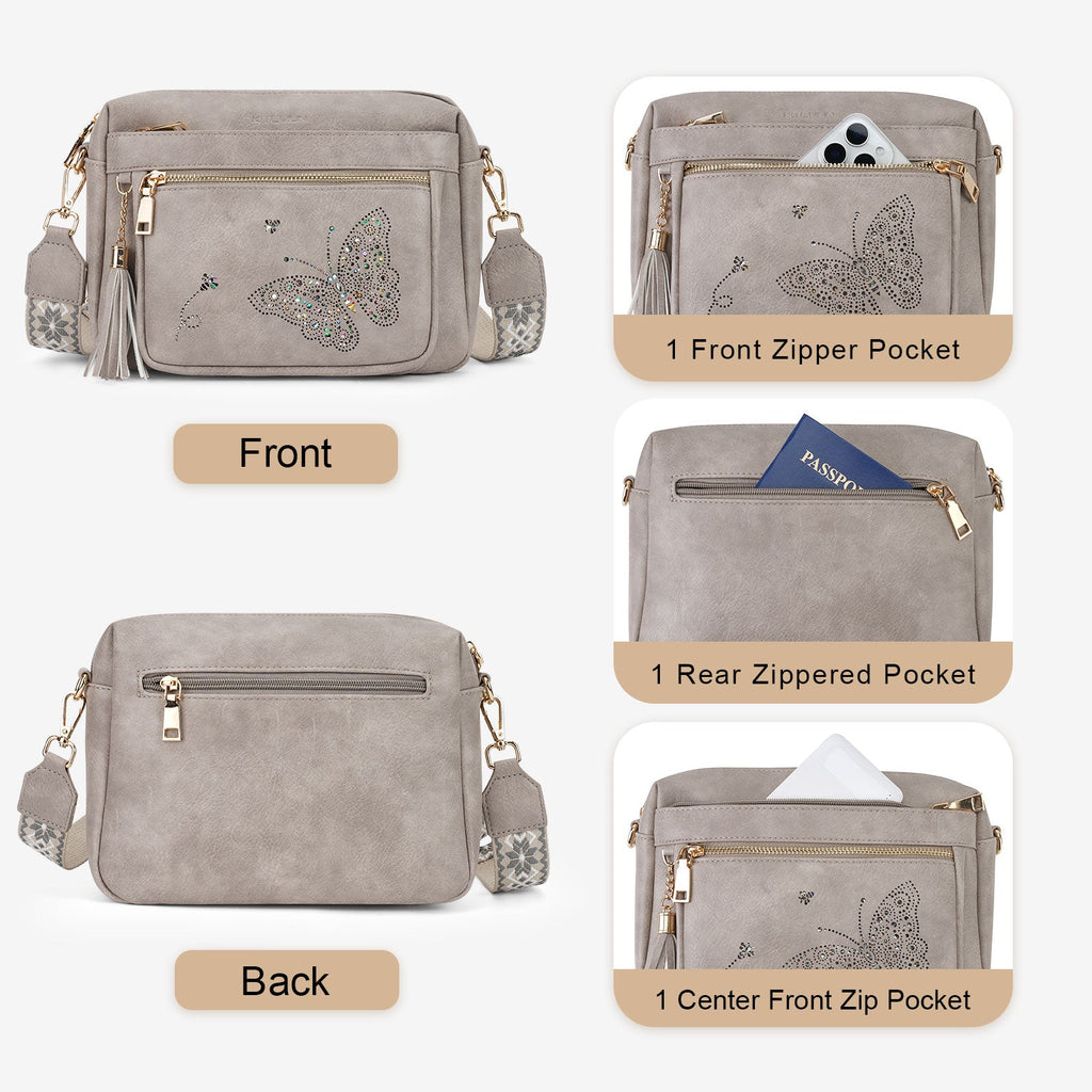 Butterfly Series Crossbody Bags for Women Trendy, Gray APHISON