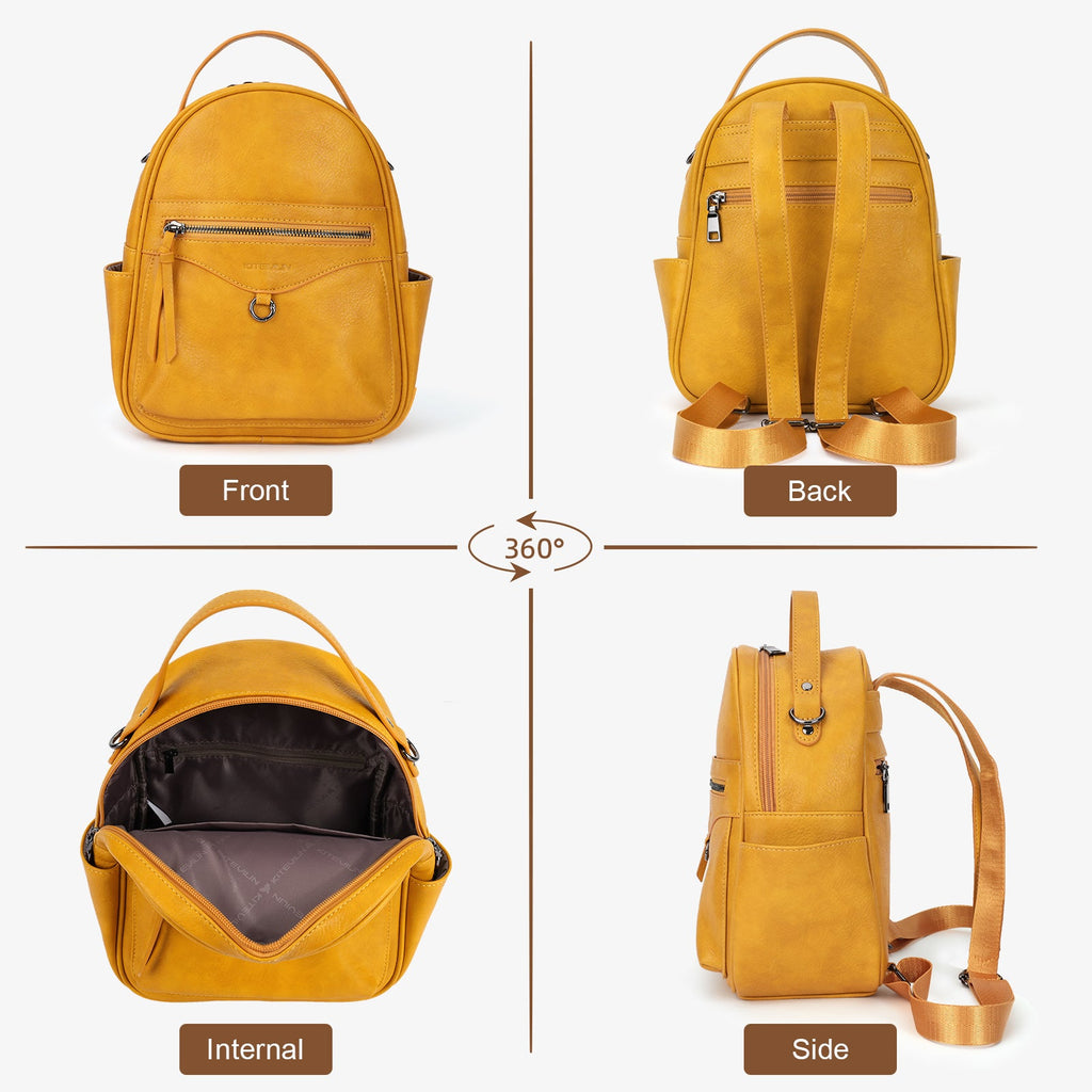 Mini Backpack Purse for Women, Fashion Cute Small Travel Backpacks, Daypacks Handbag, Yellow APHISON